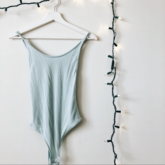 LA hearts open back baby blue body suit - Picture 1 of 4